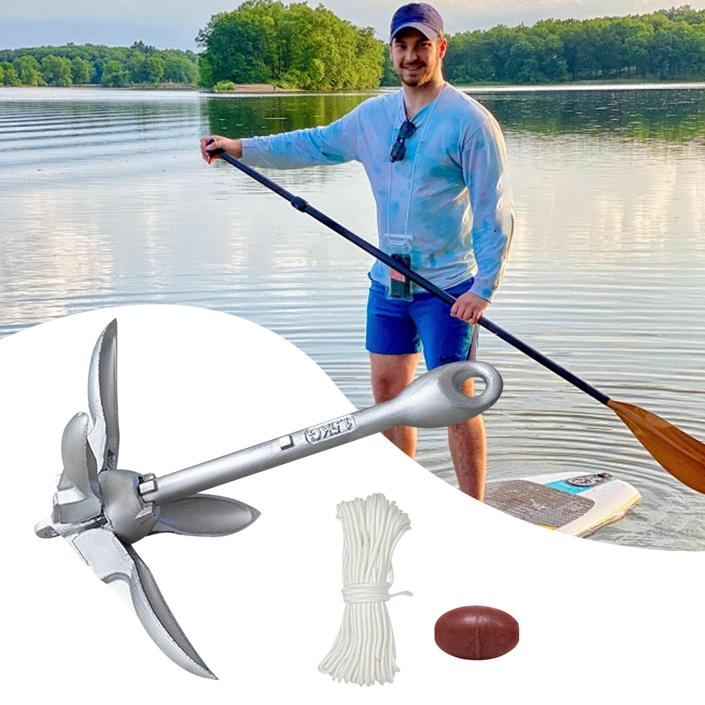 Fishing Kayak Anchor - 0.7/1.5KG Grapnel Çapa, 65ft Deniz Halatı